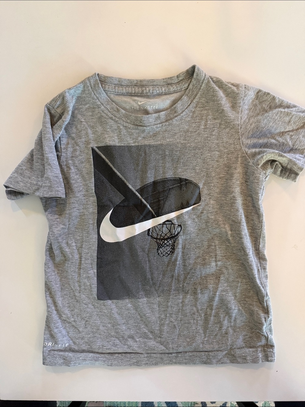 Nike Youth Gray Basketball Swoosh Tee